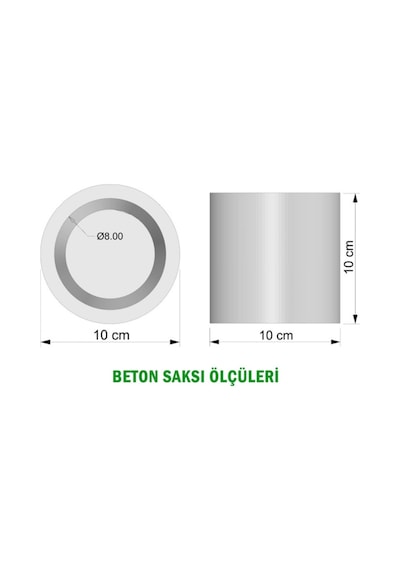 Yapay Çiçek Deposu Handmade Beton Saksı 10 Cm Model-17 Taş Rengi