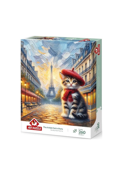 Sanatçı Kedi Paris Te 260 Parça Puzzle