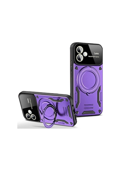 Samsung Galaxy Uyumlu A06 Kılıf Joy Lens Standlı Kapak - Mor İtdark41312