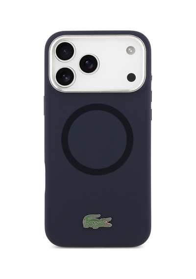 Apple Uyumlu iPhone 17 Pro Max Kılıf Lacoste Lisanslı M-safeli İkonik Metal Kamera Çerçeveli Silikon Kapak Lacive Lacivert