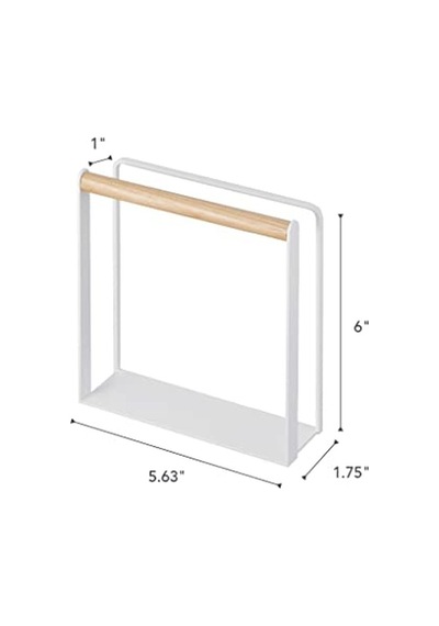 Peçete Tutucu Beyaz Çelik Ahşap Minimalist 14 5 X 4 5 X 15 Cm Çok Renkli