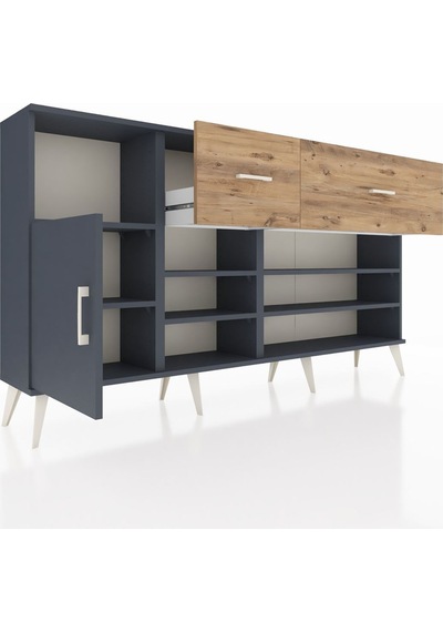 Arges Konsol 6 Raflı 2 Çekmeceli Tek Kapaklı 176x30x99 Antrasit-antrasit/çam Antrasıt/atlas Çam - Antrasıt Arges Konsol 6 Raflı 2 Çekmeceli Tek Kapaklı 176x30x99 Antrasit-antrasit/çam Antrasıt/atlas Çam - Antrasıt