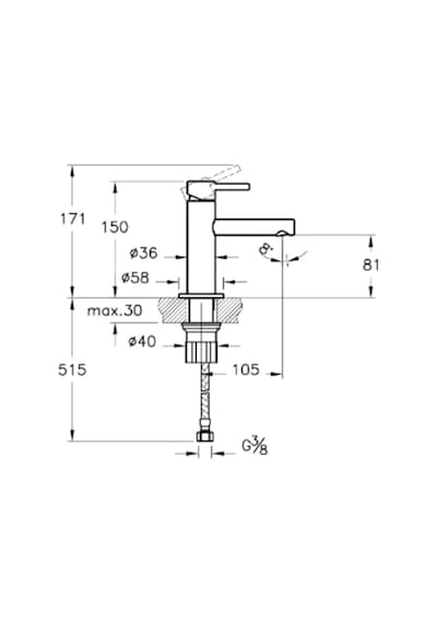 VitrA Origin Lavabo Bataryası Kısa Krom A42555