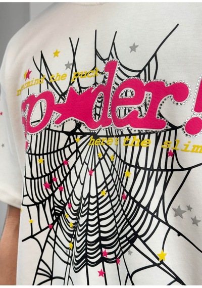 Zaee Spider Taş Detay Oversize Tişört Beyaz