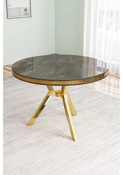 Canisa Mos Serisi 90x90 Lak Panel Antrasit İroni Gold Kaplama Ayaklı Masa Takımı Ve 4 Antrasit Sandalye Antrasit İroni Masa Sandalye Antrasit Gold Detay Canisa Mos Serisi 90x90 Lak Panel Antrasit İroni Gold Kaplama Ayaklı Masa Takımı Ve 4 Antrasit Sandalye Antrasit İroni Masa Sandalye Antrasit Gold Detay