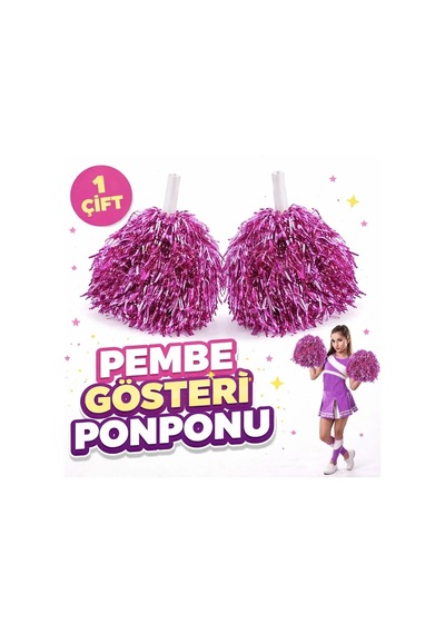 Ers 1 Çift 2 Adet Pembe Renk 23 Nisan 19 Mayıs 29 Ekim Okul Gösteri Ponponları Diğer