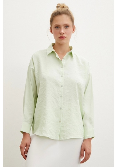 Never More Basic Modal Gömlek Mint Mint Yeşili