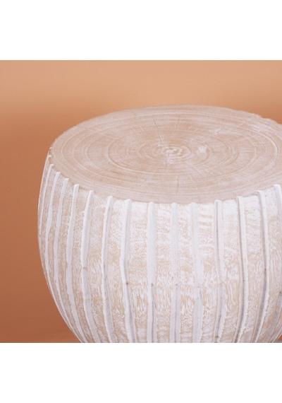 Nava El Yapımı Beyaz Mungur Sehpa 47x27 Cm