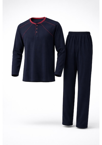 Mutlu City Erkek İnterlok Rahat Kalıp Sıfır Yaka Yüksek Kalite Pamuk Pijama Takımı 16670 Lacivert - Bordo Mutlu City Erkek İnterlok Rahat Kalıp Sıfır Yaka Yüksek Kalite Pamuk Pijama Takımı 16670 Lacivert - Bordo