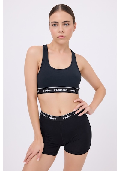 Athleshorts Yüksek Bel Kadın Uzun Boxer Şort-3271 Siyah