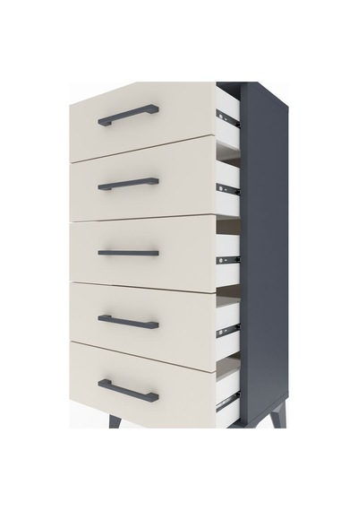 Arges Komodin 5 Çekmeceli 44x30x96 Antrasit-aytaşı Antrasit