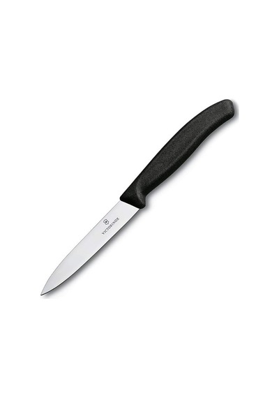 Victorinox Soyma Bıçağı 10cm Sivri Ağızlı Siyah Siyah