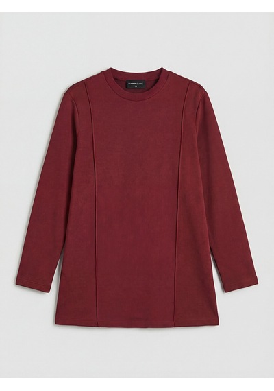 Lcwaıkıkı Classic Bordo Bisiklet Yaka Kadın Sweatshirt Tunik