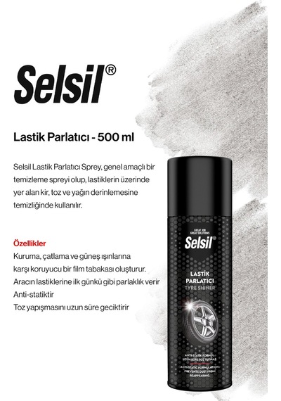 7 Adet 500 Ml Selsil Lastik Parlatıcı, Rosıe