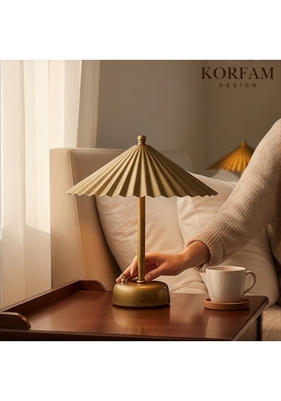 Solis - Eskitme Gold Pilli Masa & Gece Lambası Çok Renkli