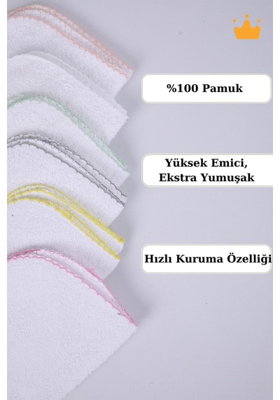 Bebek Ağız Mendili Ve Ter Havlusu 6'lı Paket Düz Pembe 1071