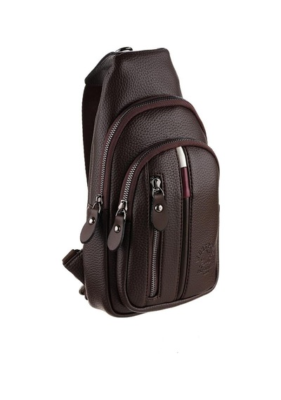 Westpolo Vegan Deri Unisex Çapraz Göğüs Ve Omuz Çantası Body Bag - 7006 Kahverengi