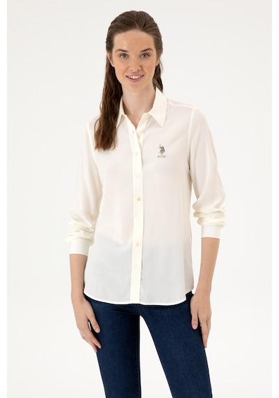 U.S. Polo Assn. Kadın Beyaz Uzun Kollu Gömlek 50316429-VR256