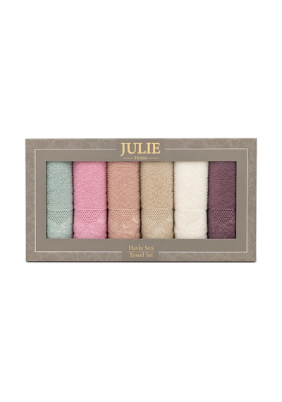 Julie Home 6'lı Havlu Seti Kutulu 30x50 Mira