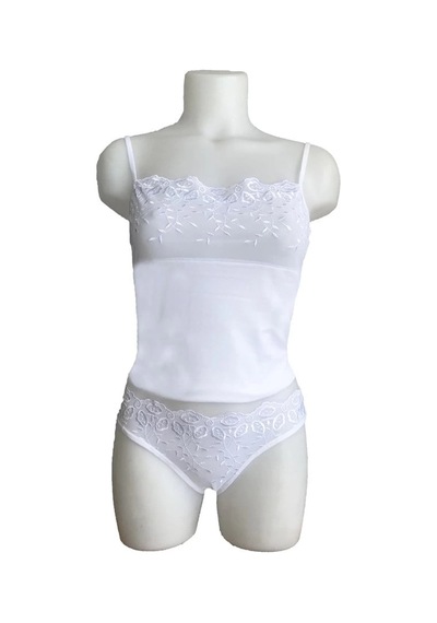 Alfa Aksesuar 03 Berrak Brodeli İp Askılı Bikini Takım 2112 Siyah