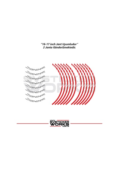 Bajaj Dominar Jant Sticker Dış Ve İç Set Sticker Jant Şeridi Kırmızı