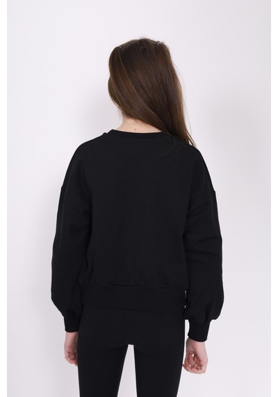 Toontoy Kids Toontoy Kız Çocuk Baskılı Sweatshirt Siyah