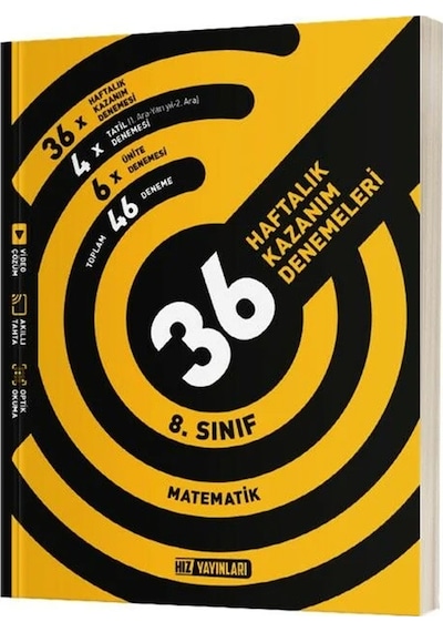 8. Sınıf LGS Matematik 36 Haftalık Kazanım Denemeleri- Hız Yayınları