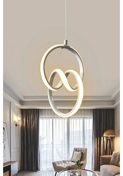 İmza Led Avize - 3 Renk Kumandalı Krom Krom
