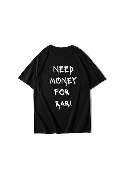 Brz Collectıon Brz Collection Unisex Oversize Fer-rarı Need Money For Rarı T-shirt Siyah