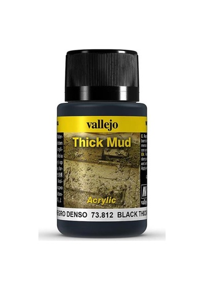 40 Ml. Siyah Kalın Çamur Efekti Boyası, Vallejo 73812 Standart