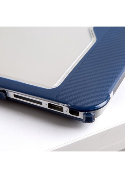 Macbook Air 13.3 İnç Kılıf A2337 M1 A2179 A1932 Uyumlu Hard Case Sert Kapak, Şeffaf Rugged Bumper Koruyucu Kılıf, Karbon Desenli Darbe Ve Çizilme Koruması Mavi Belirtilmemiş