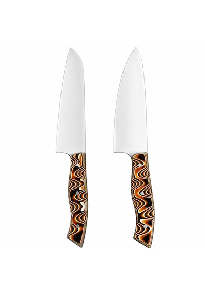 CH woodline 4116 Alman Çelik Santoku Ve Guyuto Bıçak Seti 2 Parça Profesyonel Şef Bıçağı, Verzalit Sap, Ergonomik Mutfak Bıçak Seti çok renkli -
