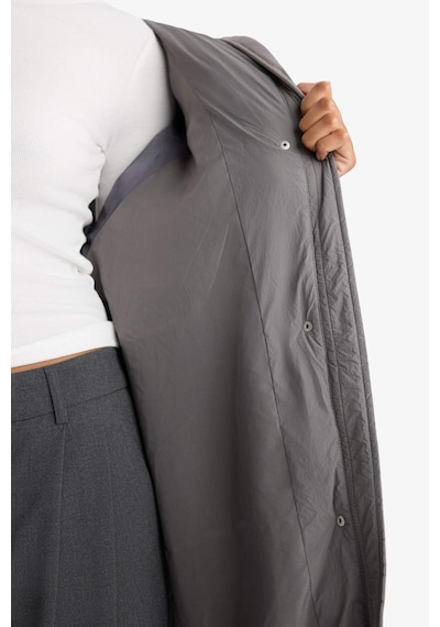 Defacto Su Geçirmez Regular Fit Kapüşonlu Fermuarlı Parka F2965ax25wngr490 Gri-gr490