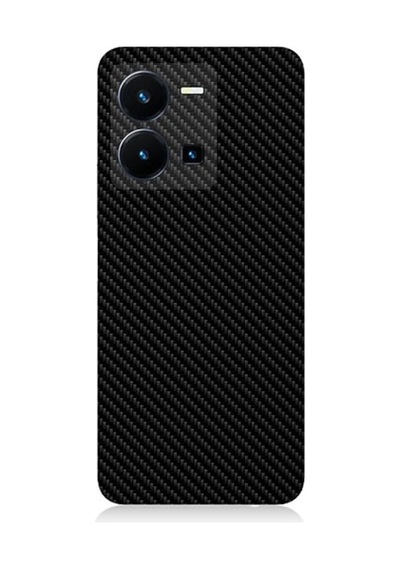 Vivo Y35 Uyumlu Siyah Karbon Motif Desenli Silikon Kılıf