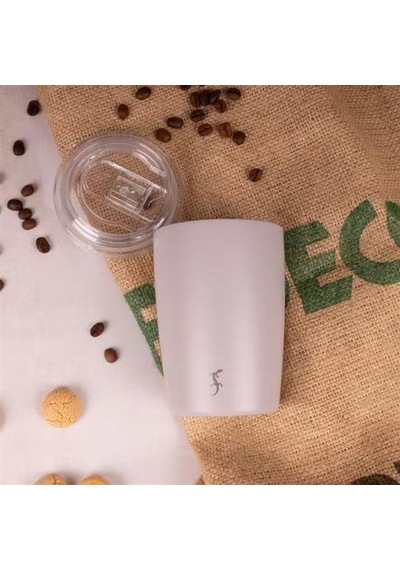 Lurch - "coffee-to-go" 300 Ml Granit Gri, Paslanmaz Çelik Termos - Çift Cidarlı - 270985 Beyaz