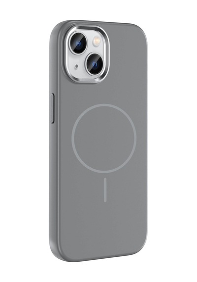 Nourthkiingdom Apple Uyumlu iPhone 15 Kılıf M-safe Şarj Özellikli Metal Kamera Çerçeveli Nrtk Edi Silikon Kapak - Lila Lila