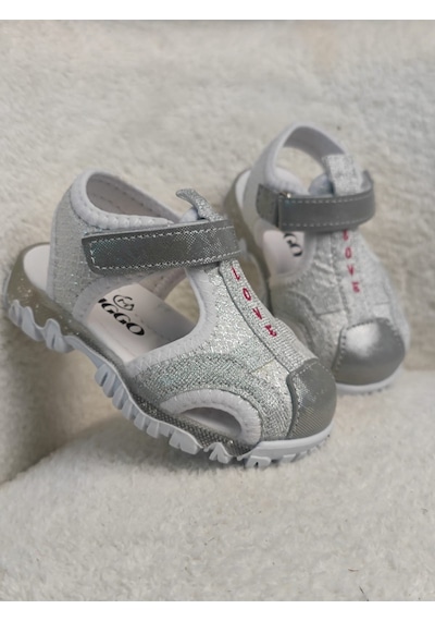 Muggo Slyvester Günlük Önü Kapalı Cırtlı Unisex Çocuk Sandalet Gri