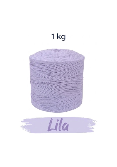 1 Kg Pamuklu El Örgü İpi Runner İpi- Amigurumi Koton İp Punch İpi Motif Lila Renk