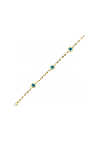 Altın Nazarboncuklu Çocuk Bileklik Sg42-6542 Sarı Altın