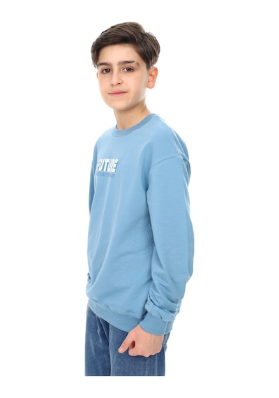 Toontoy Kids Toontoy Erkek Çocuk Baskılı Sweatshirt Mavi