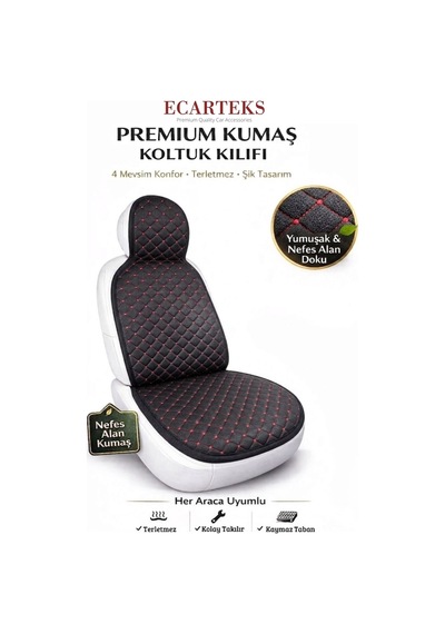 Oto Ön Koltuk Tekli Minder Terletmez Kolay Montaj Universal Koruyucu Kılıf Kumaş 02383794
