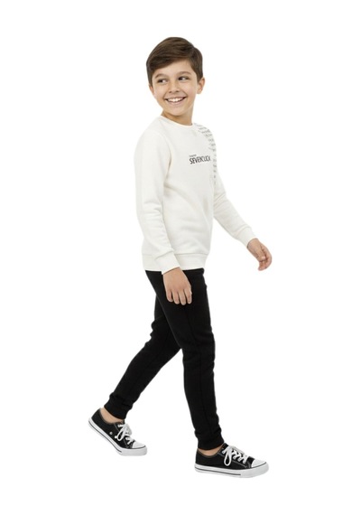 Baglan Erkek Çocuk Önü Baskılı Sweatshirt Bgl-st05245 Ekru
