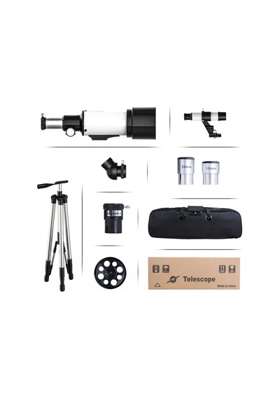 Skygo 400 X 70 Mm Açıklıklı Refrakter Teleskoplar 15x - 150x Telefon Adaptörlü Reflex