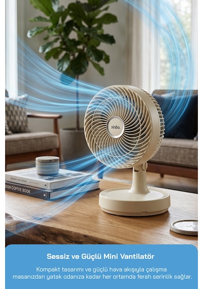 Sinbo Sf-7703 Kompakt Mini Masaüstü Fan Sessiz Vantilatör
