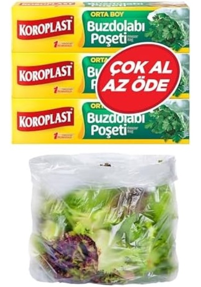 3&apos Lü Çok Al Az Öde Ekonomik Paket Orta Boy 90&apos Lı Buzdolabı Poşeti, Sızdırmaz & Bpa İçermez Gıda Saklama Torbası, Et, Tavuk, Balık, Sebze, Meyve, Çorba, Sos, Peynir, Kuruyemiş, Sandviç