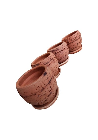 4 Adet Antik Görünümlü Toprak Saksı 12 12 Cm 56468115