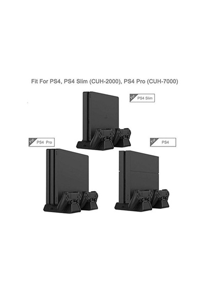 Playstation4 Slim Ps4 Pro Uyumlu Fanlı Stand Ve Oyun Kolu Usb Şarjlı Ps4 Şarj Standı Multifunctional