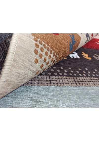 Renkli Ve Figürlü Modern Kilim Halı - 12664ou Çok Renkli