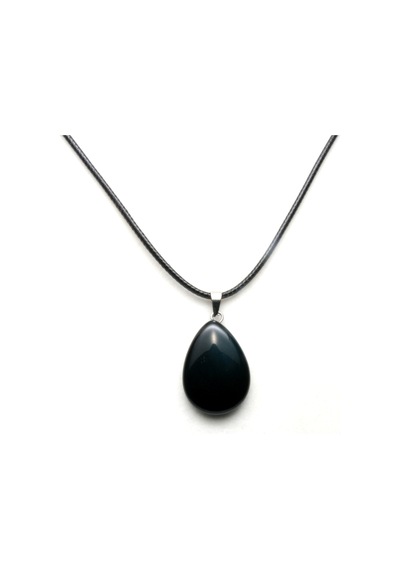 Blora Oval Siyah Kolye Siyah