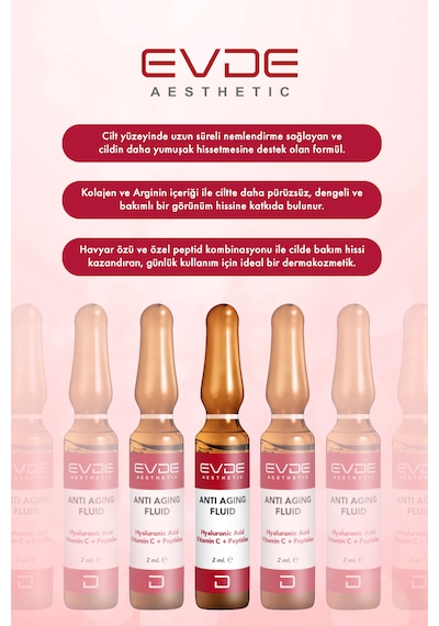 Evde Aesthetic Anti Aging Fluid Peptid İçerikli Yaşlanma Karşıtı Serum 10 x 2 ML